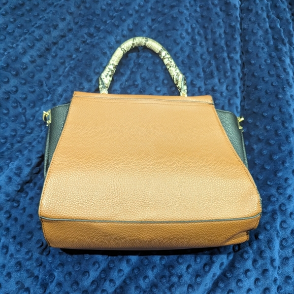 Steve Madden BWinston Crossbody Cognac Vegan Leather Faux Snake Skin - Picture 5 of 8